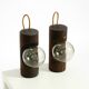 Pair of rare 1960s Temde table and wall lamps made of solid pine