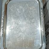 Silver metal serving tray