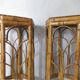 Set of 2 vintage rattan stools