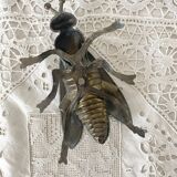 2 cendriers insectes mouches en métal années 50-60