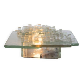 Poliarte ceiling light by Albano Poli in clear Murano glass.