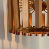 Vintage pine pendant light, Sweden 1970.