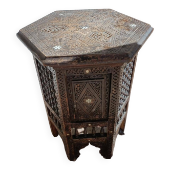 Antique octagonal side table / Syrian furniture