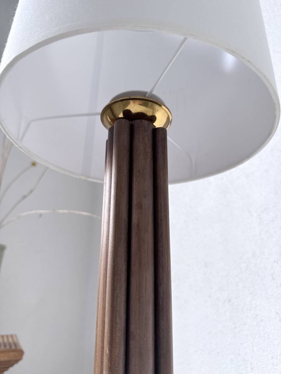 1940s Art Deco oak desk lamp