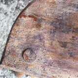 Lot 3 rustic tripod stools in turned wood