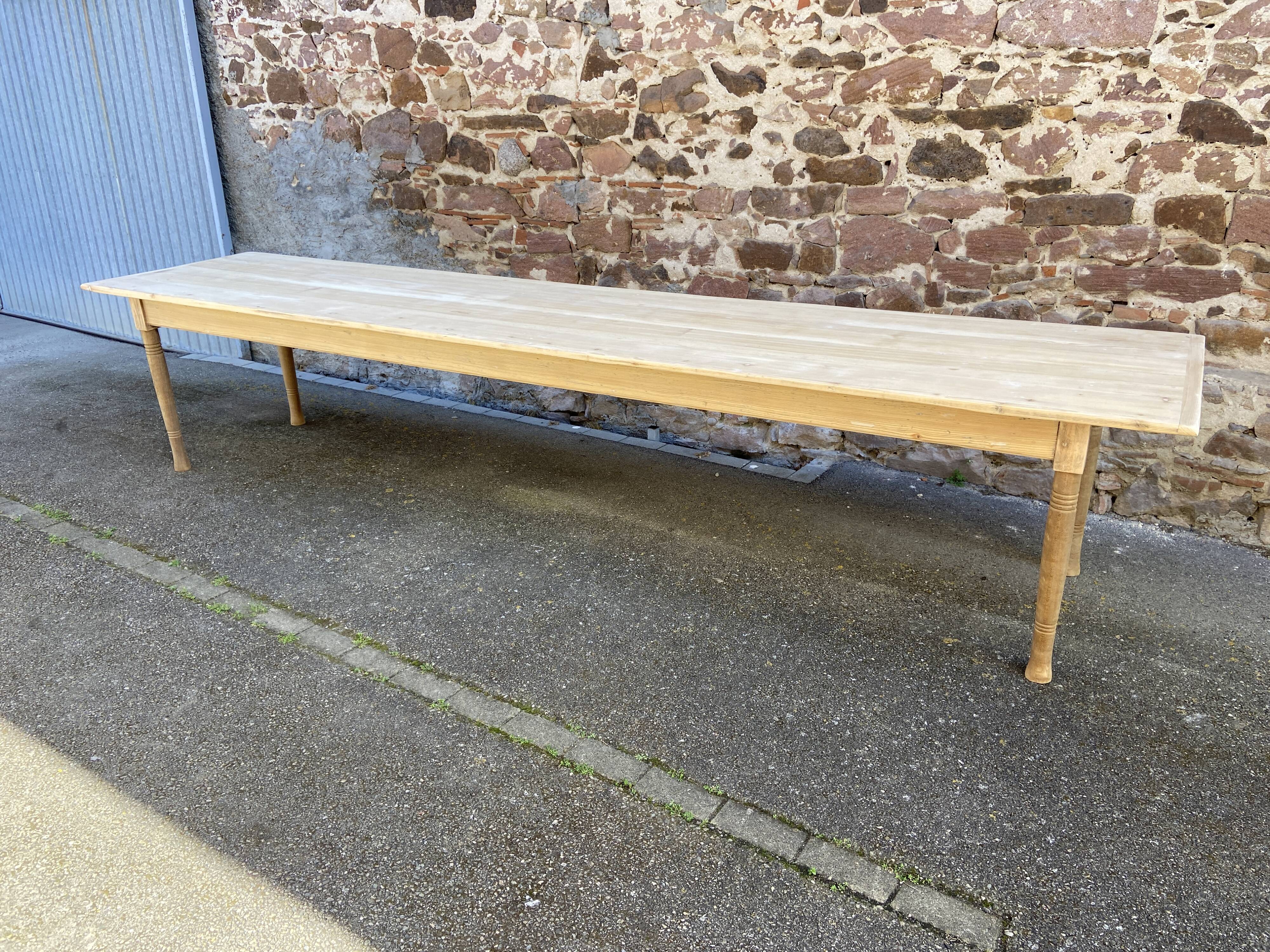 Très grande table de ferme 380 cm en sapin