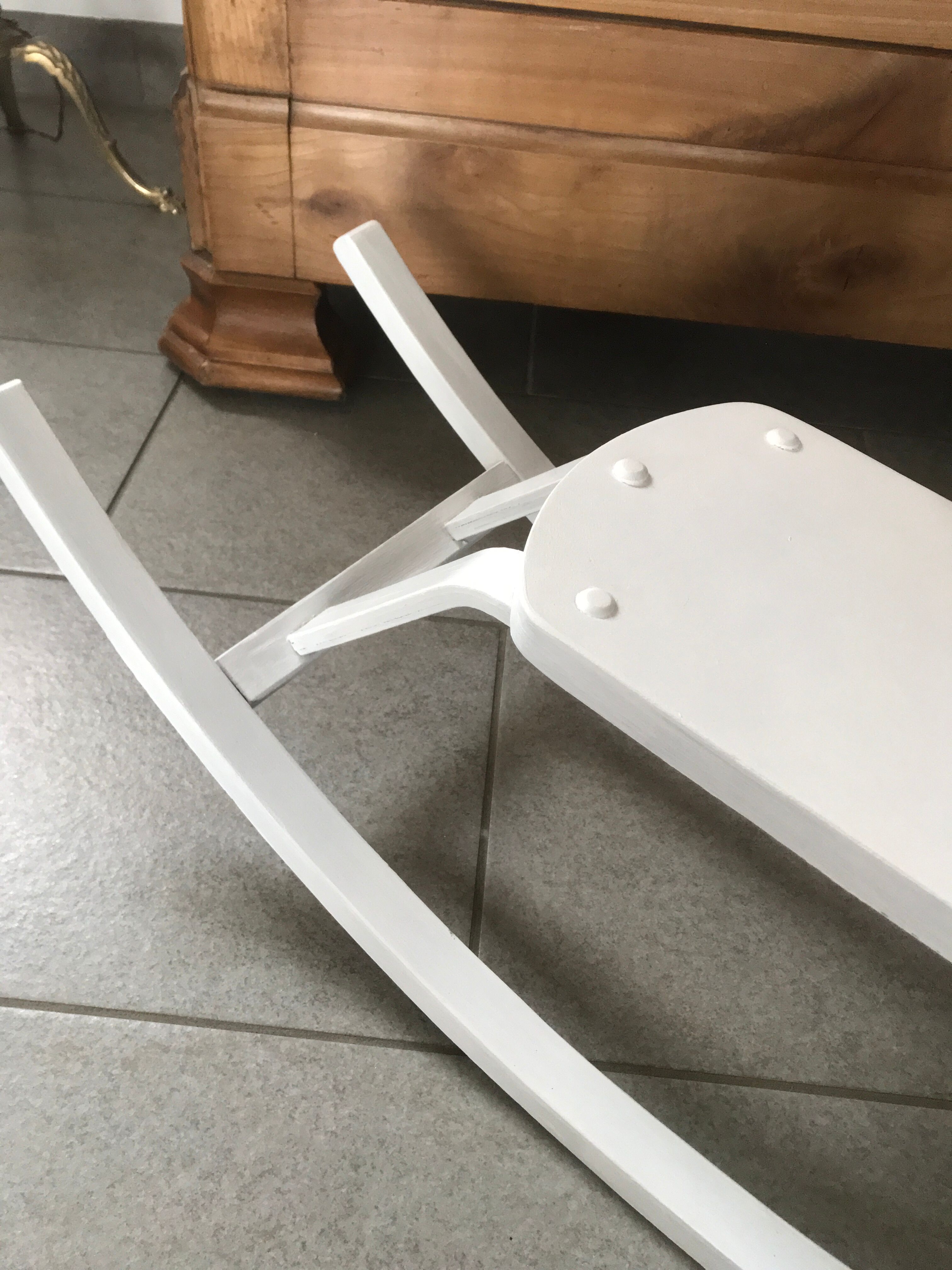 White wooden rocking horse