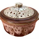1960s Round Ceramic Terrine with "fat lava" effect