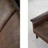 Canapé 2 places vintage moderne en cuir marron 3330 par Arne Vodder pour Fritz Hansen