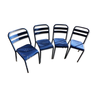Suite de 4 chaises bistrot vintage