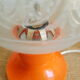 Retro orange table lamp and 70s glass globe