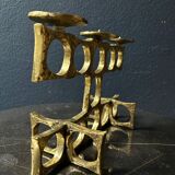 Brass chandelier handcrafted by Heinz Goll, brutalist, Austria 1970.