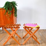 Pair of old folding stools