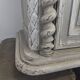 Louis XIII buffet with twisted column in grey patinated oak, two doors, two drawers.