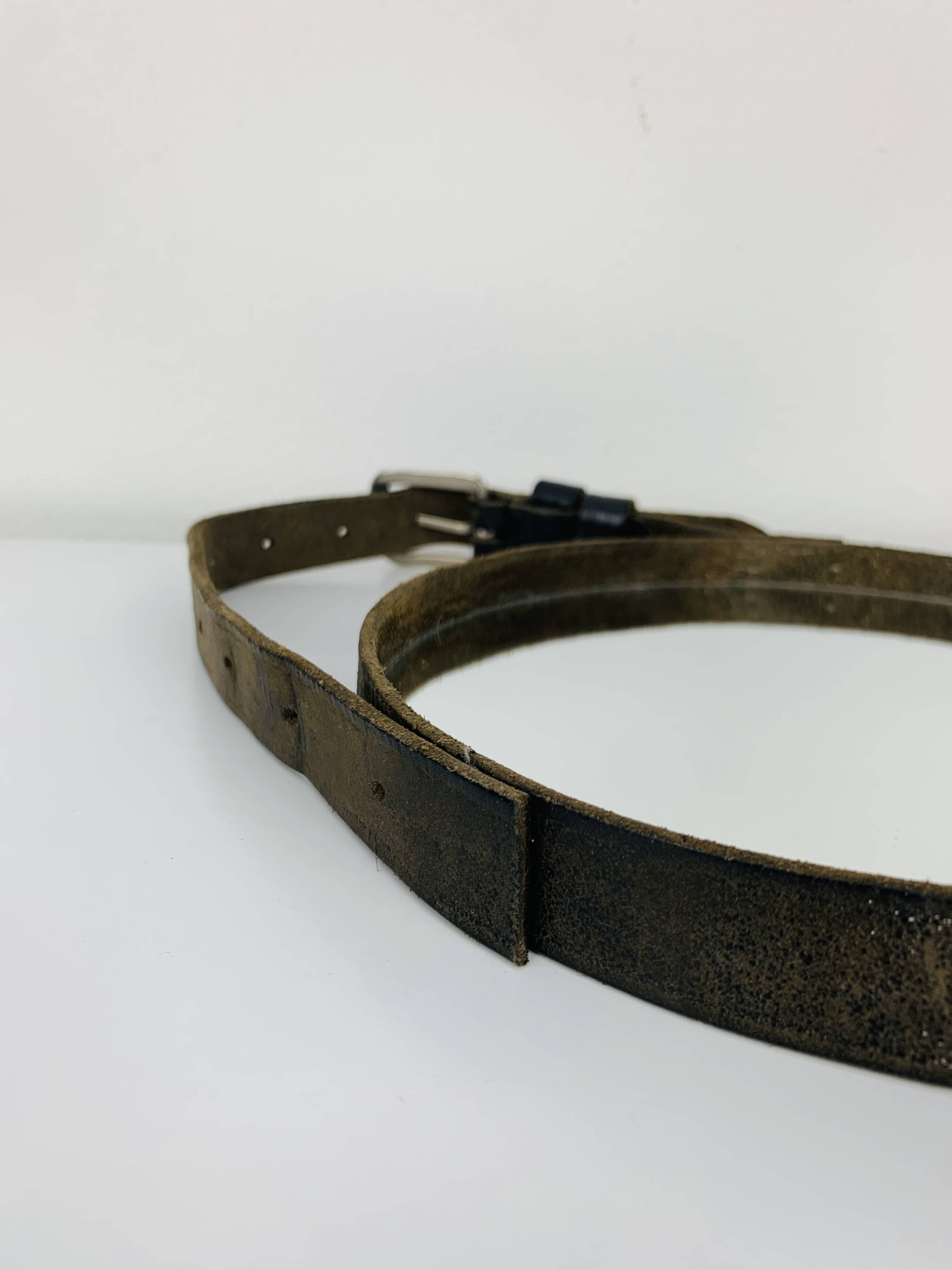 Miroir cerclage cuir artisanal