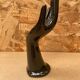 Antique Black Ceramic Hand Soliflore Ring Sizer Vintage Decoration