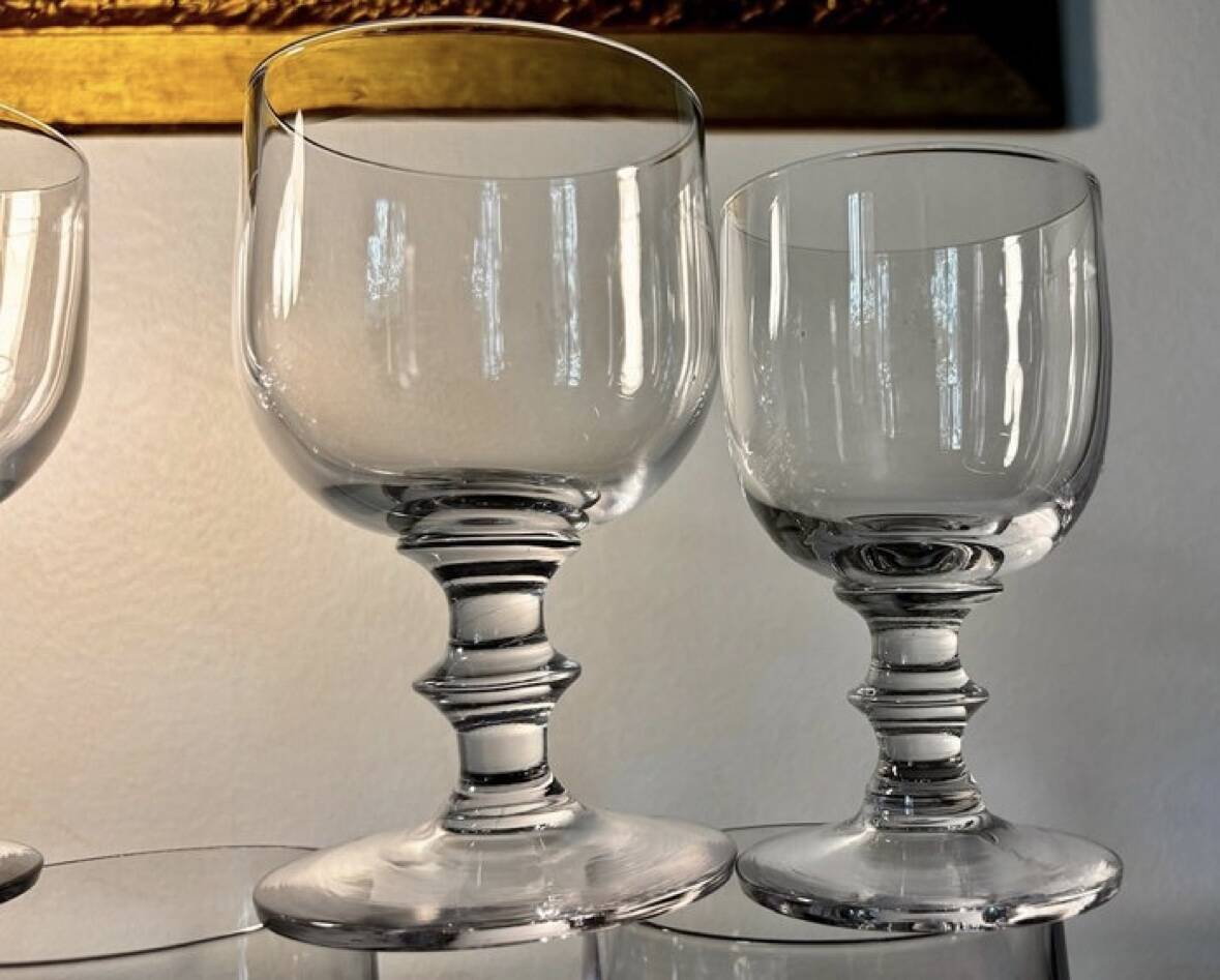 Large crystal beer or dessert glasses, 2 heights