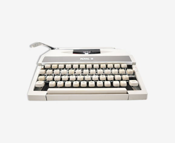 Machine à écrire Royal Mercury grise révisée ruban neuf Qwerty anglais
