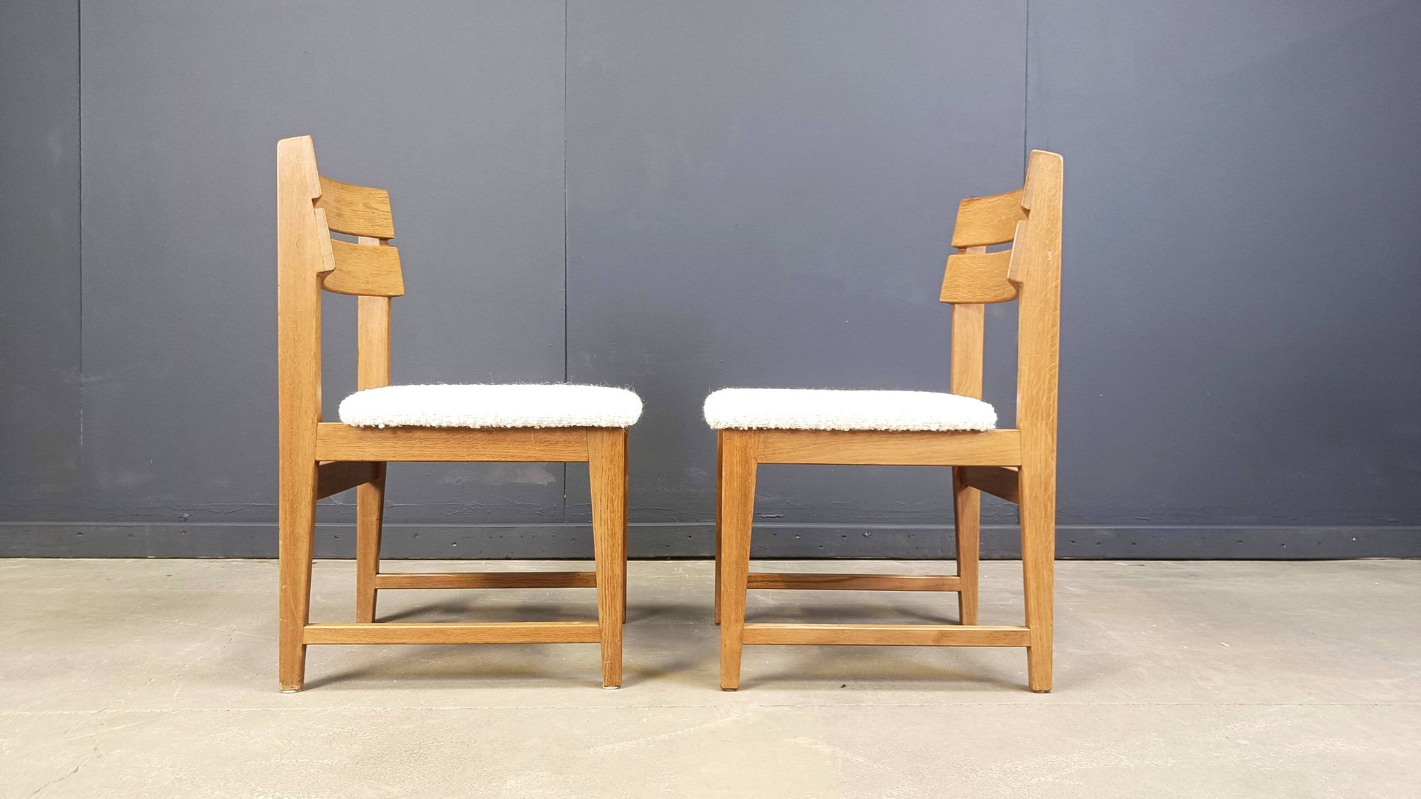 Set of 6 brutalist dining chairs, 1970s