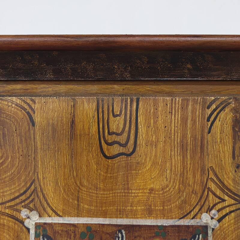 Folk art painted bridal armoire