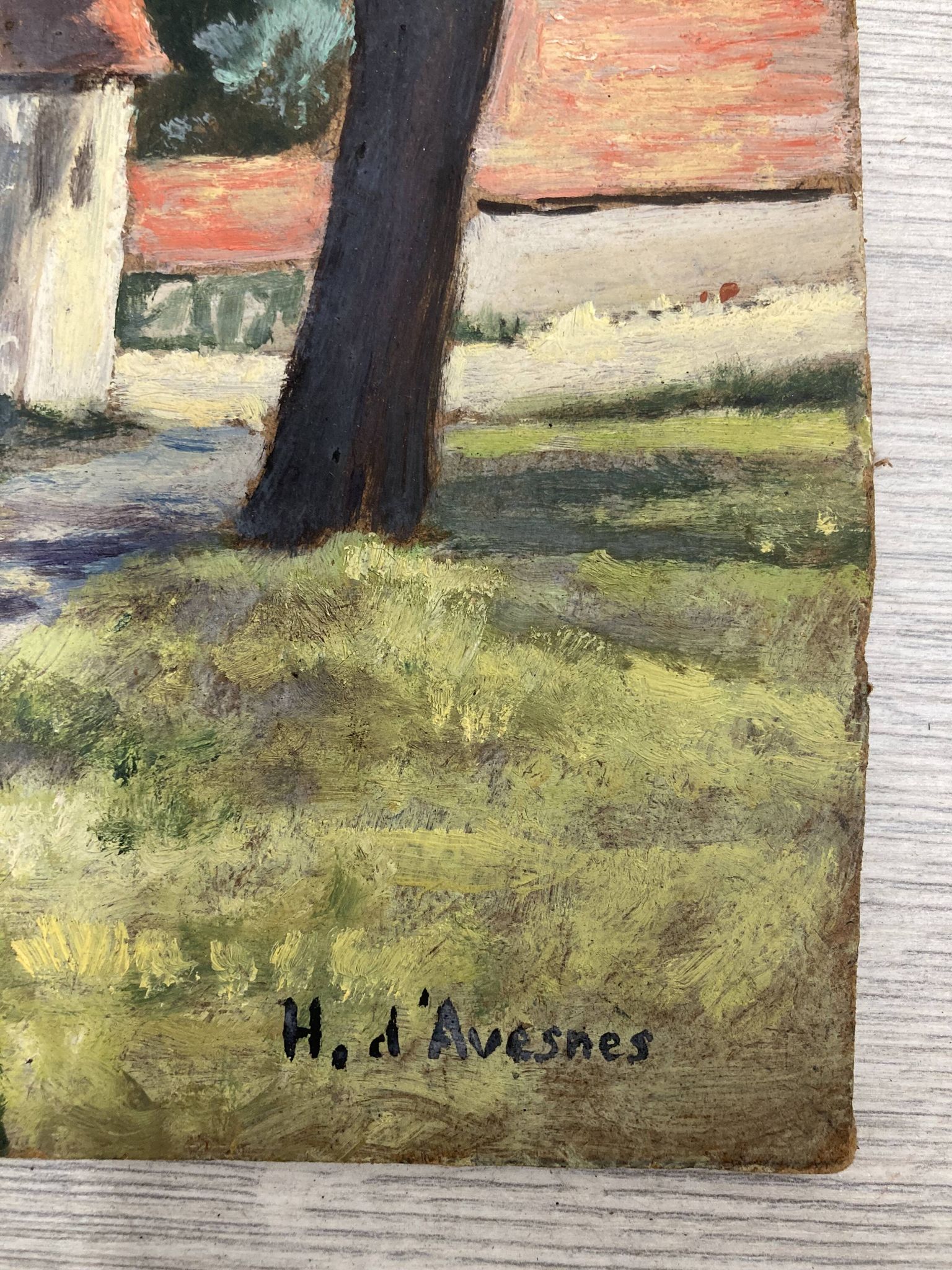 Huile sur panneau vintage