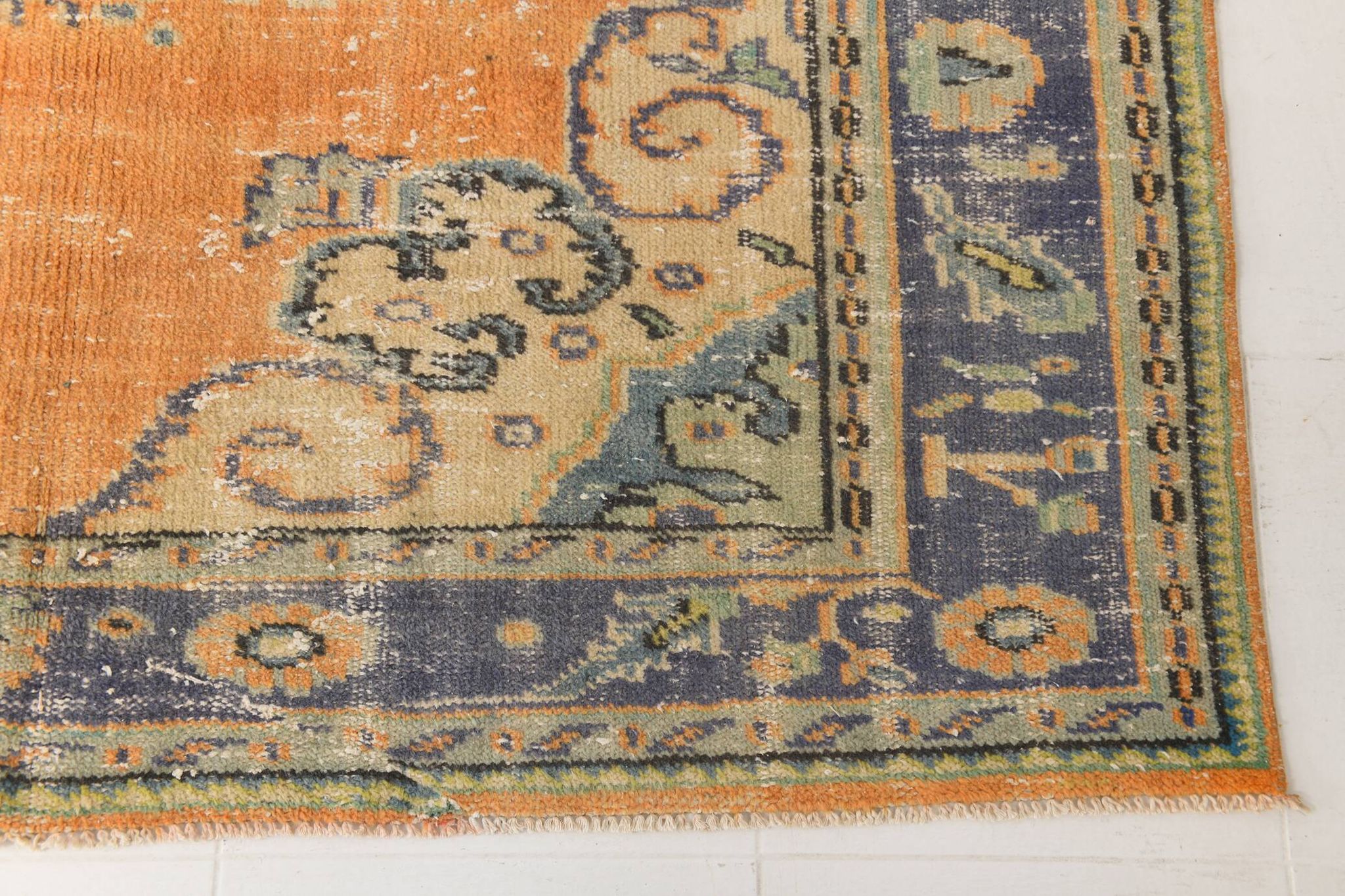 6x9 Pumpink Orange & Blue Classic Turkish Area Rug, 187x271Cm