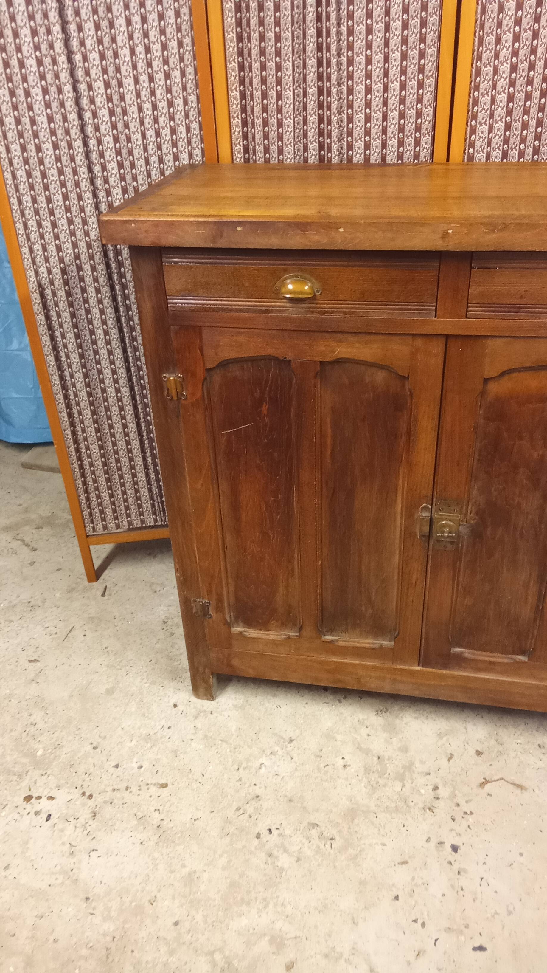 Vintage old Parisian low sideboard