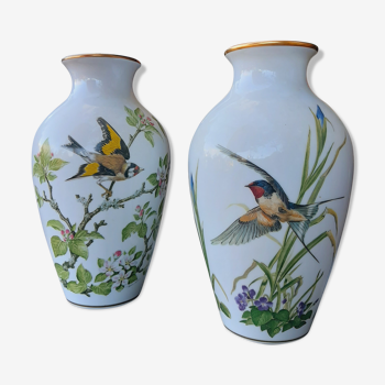 Vase oiseaux Franklin porcelaine