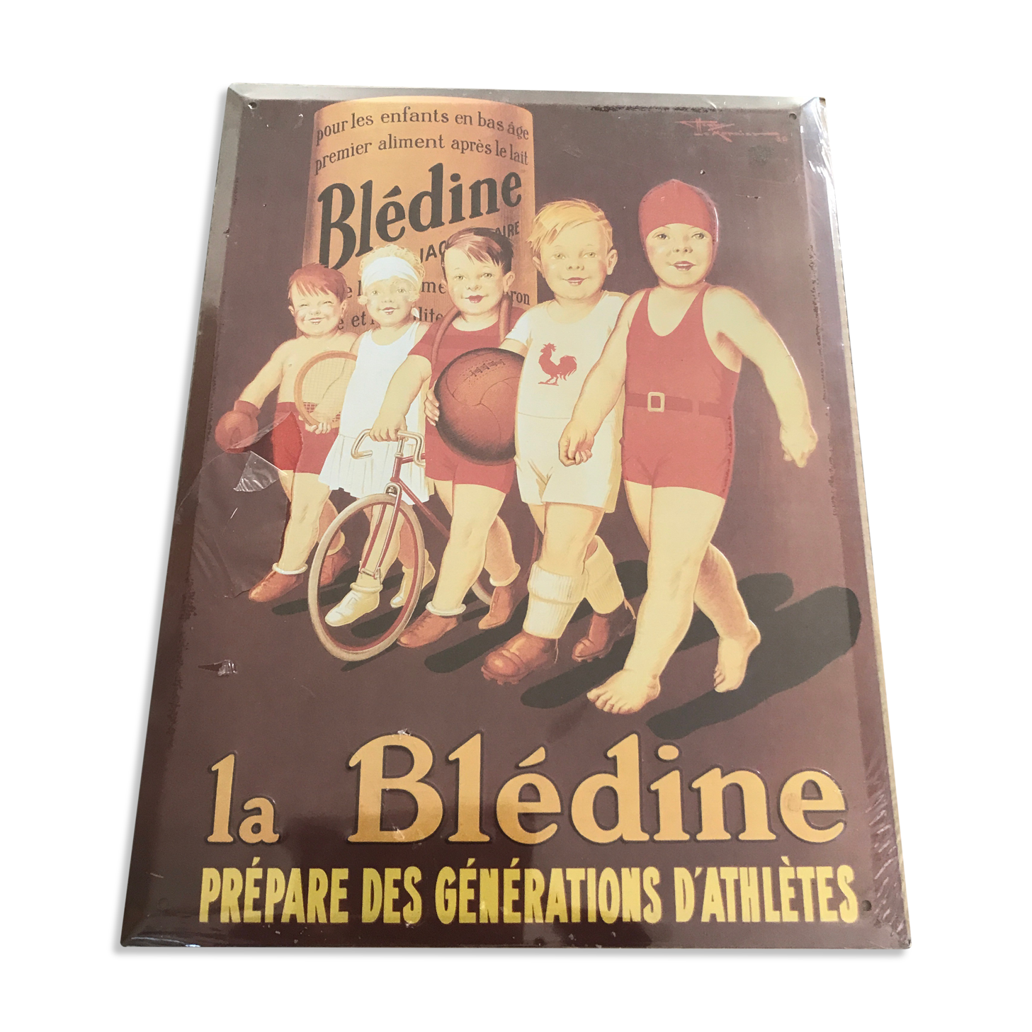 Poster metal advertising plate la blédine - henry le monnier - 40x30 cm
