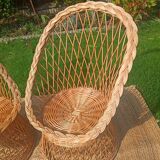 Rattan and wicker basket chairs