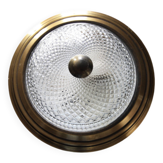 Applique ou plafonnier en verre taillé & métal doré Sayol