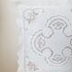 White cotton embroidery cushion cover