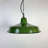 Industrial Green Enamel Factory Pendant Lamp, 1960s