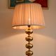 Pair of tall mid-century Swedish brass bobbin lamps by Aneta