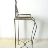 Artisanal brushed steel console