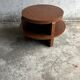 Vintage Art Deco round coffee table with double top