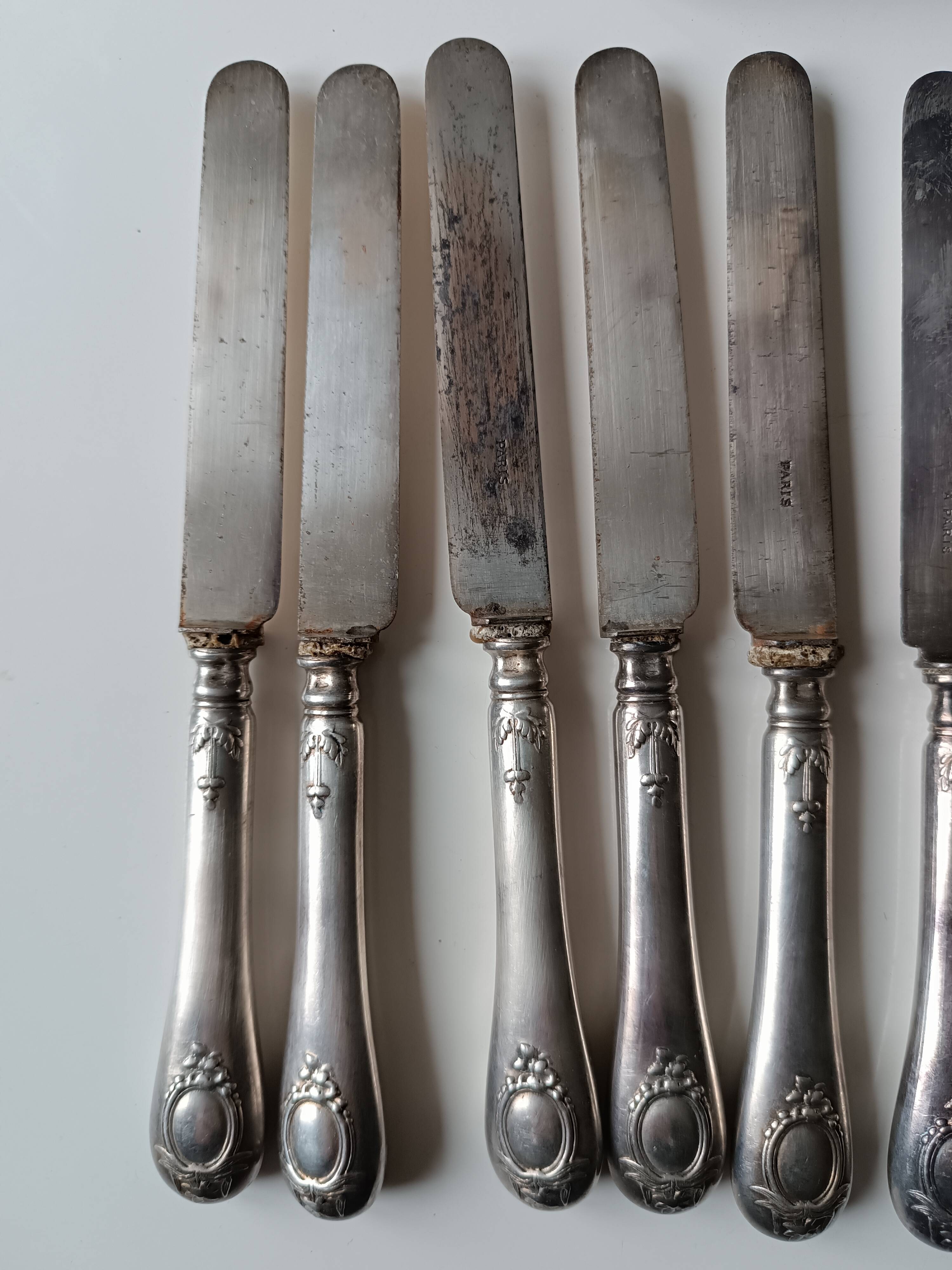 Cutlery set 12 knives Silver-plated metal Armand Frenais Silverware