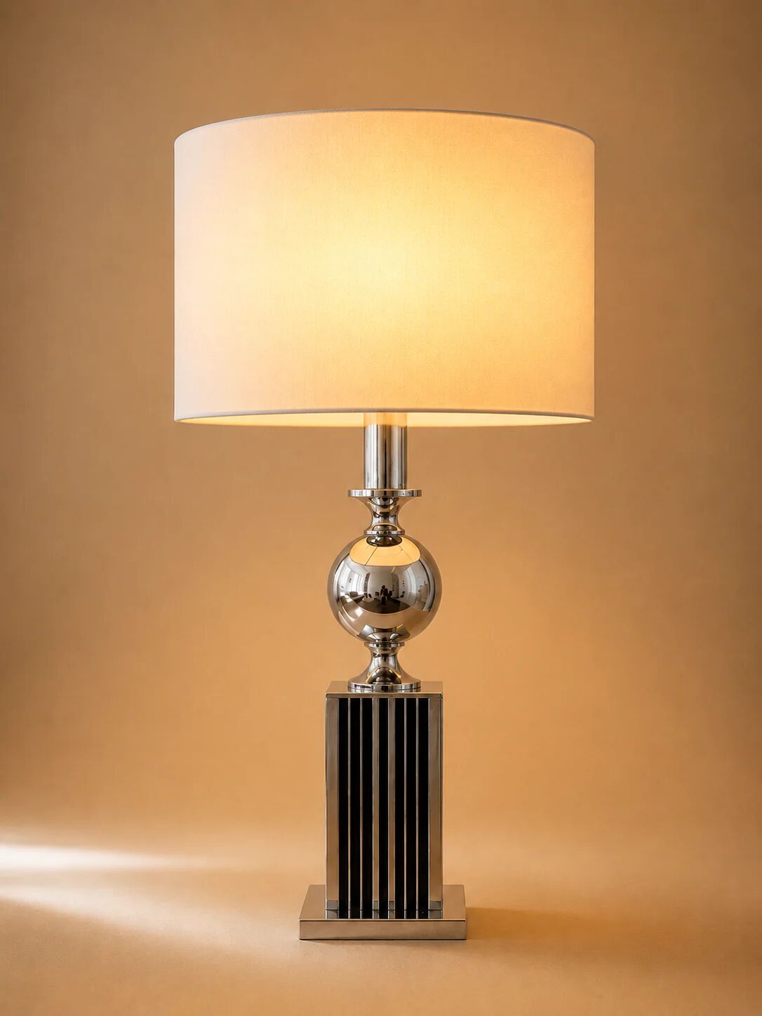 Chrome table lamp - Maison Barbier, 1970s