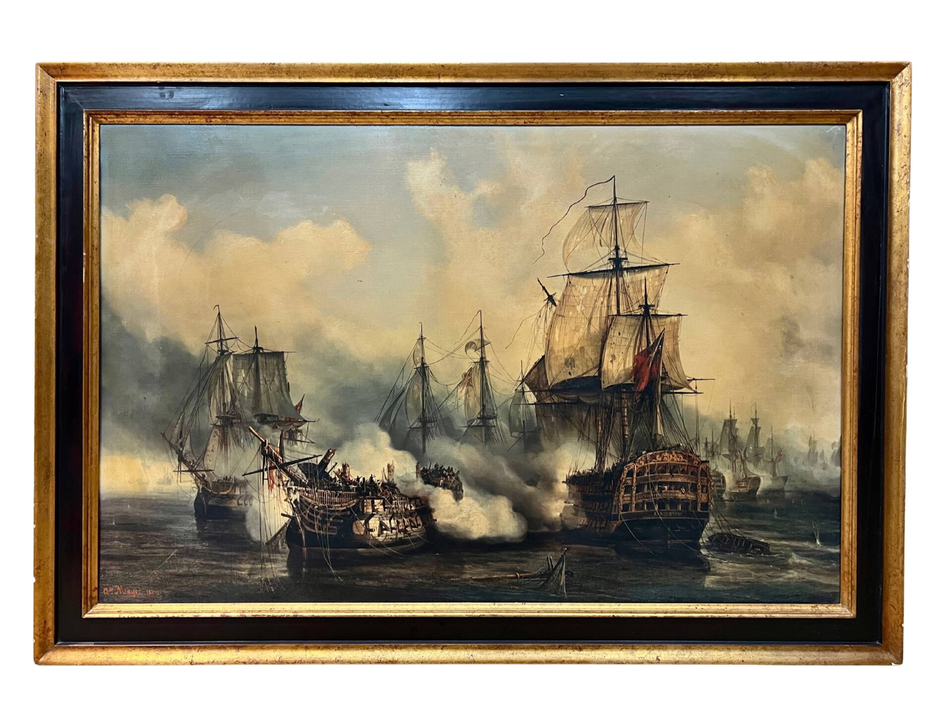 Reproduction of the Battle of Trafalgar - Auguste Étienne François Mayer