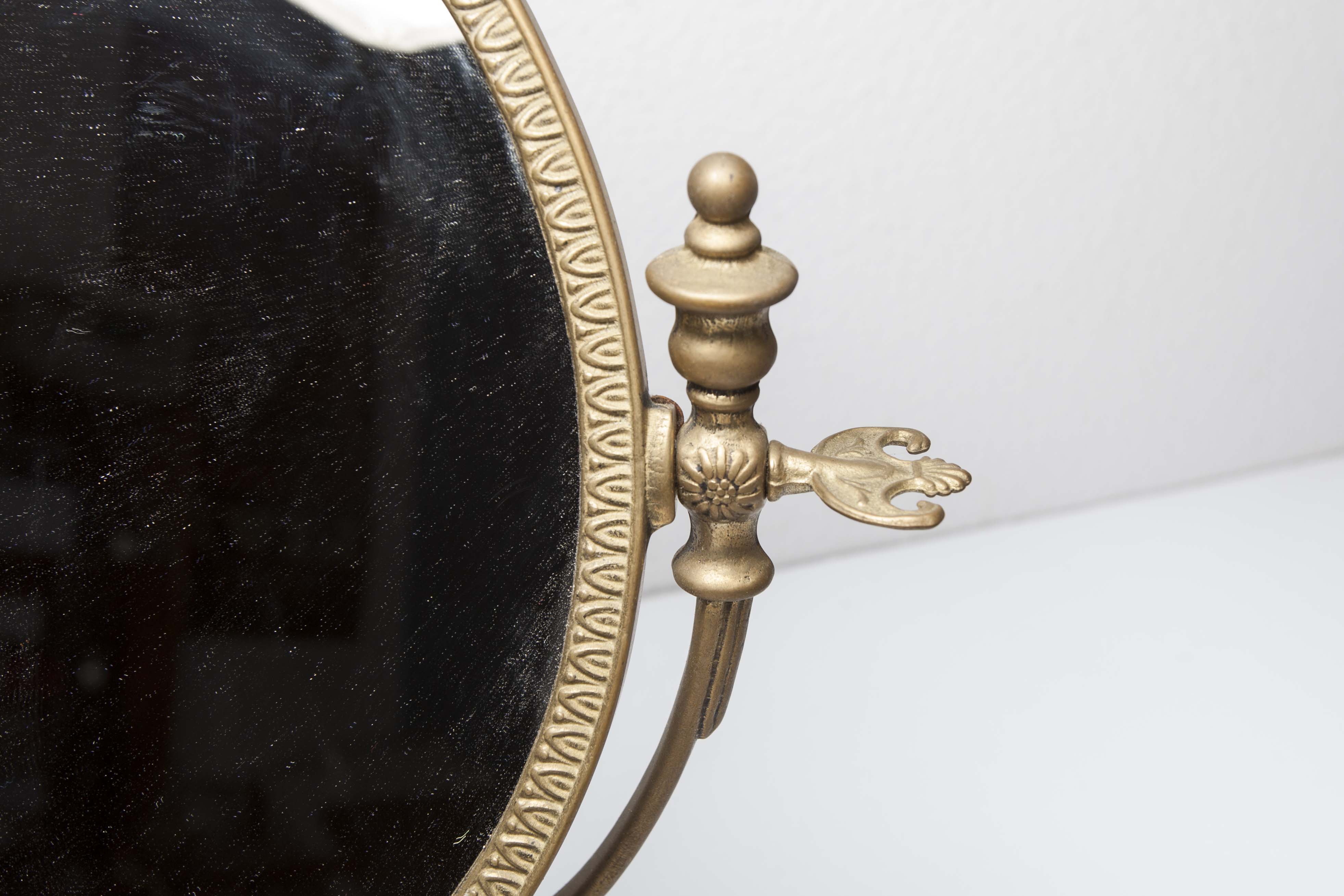 Pair of brass table mirror  28x39cm