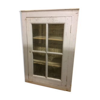 Ancienne vitrine bois blanc