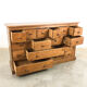 Pine bank of drawers