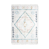 Berber carpet 120 x 170 cm white colorful patterns