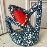 Vase fat lava blue design 70s