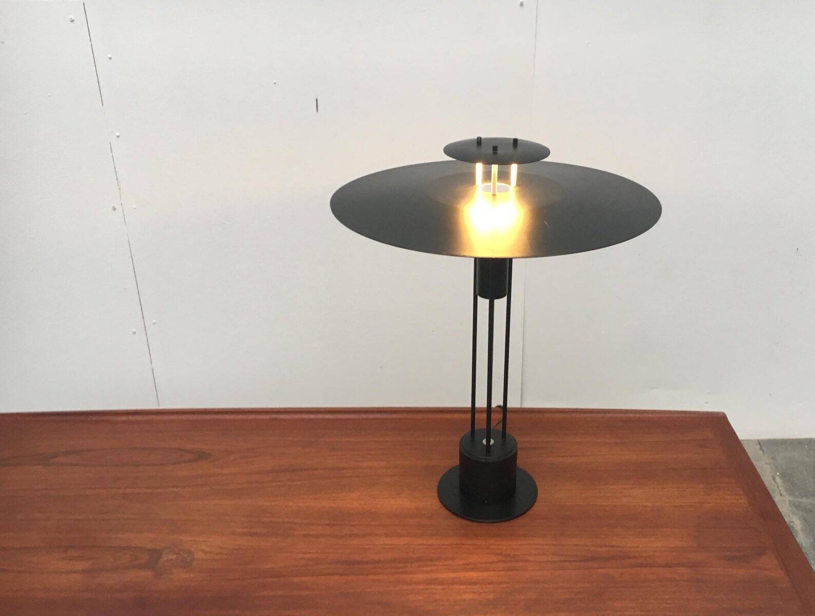 Lampe de table métallique danoise vintage de Frandsen