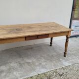 Rustic farmhouse table in solid oak Louis Philippe style -1m84