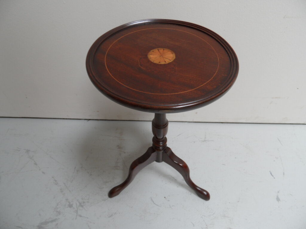 Table d'appoint ronde en acajou vintage