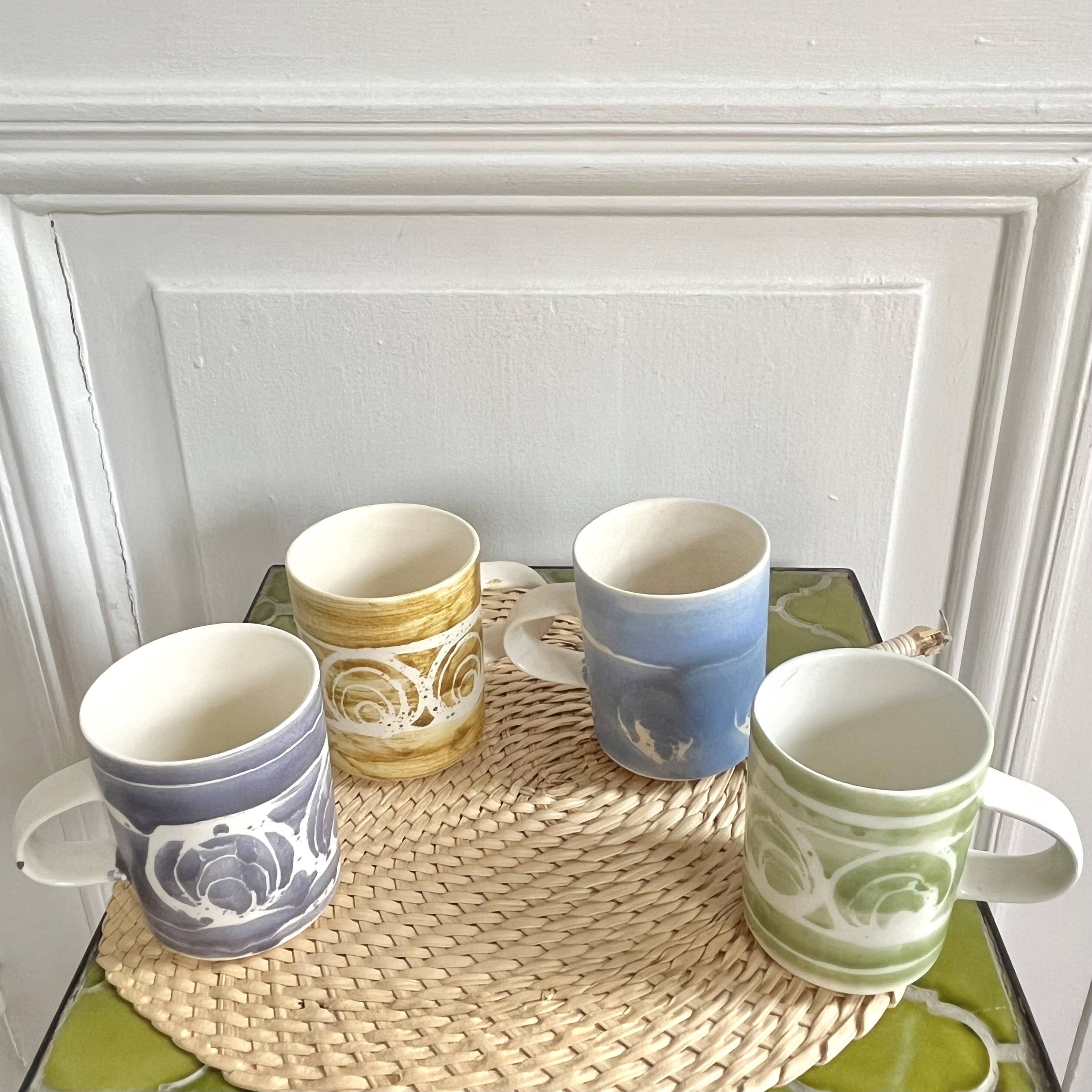 4 English ceramic mugs from the 70s