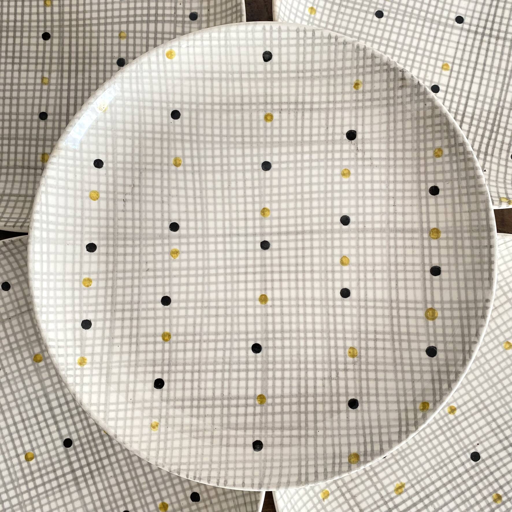 Villeroy & Boch Susanne flat plates, hand-painted decoration, 1960s.