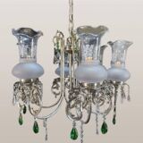 French-style silver chandelier with Swarovski crystal pendants, 1980